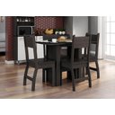 Ver imagem 3 de Conjunto Mesa de Jantar Milano 1,08m com 4 Cadeiras Amendoa/preto - Poliman