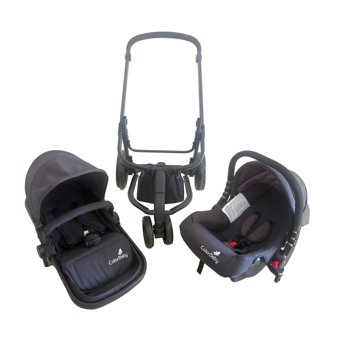 Carrinho Travel System Para Bebê + Bebê Conforto 3 Em 1 Luxo Evolution ...