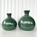 Ver imagem 2 de Dupla Vaso Bola Verde de Cerâmica Liso Moderno Decorativo
