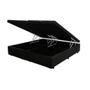 Ver imagem 1 de Cama Box Baú King Bipartido Blindado Suede Preto Com Pistão A Gás