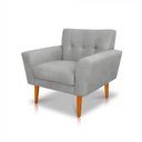 Ver imagem 2 de Poltrona Sala de Estar Bia Pés Palito Suede Cinza M3 - Monari Design