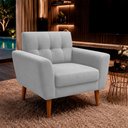 Ver imagem 1 de Poltrona Sala de Estar Bia Pés Palito Suede Cinza M3 - Monari Design