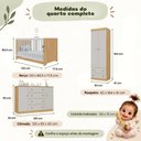 Ver imagem 7 de Quarto de Bebê Completo com Berço Americano 3 em 1/Guarda-Roupa/Cômoda Flor Multimóveis MP4941