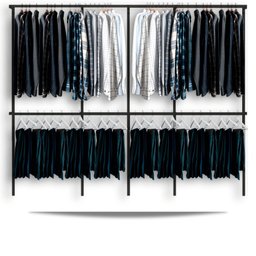 Arara de parede - 3,10m Smart black - 1