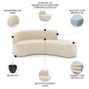 Ver imagem 3 de Sofá 4 Lugares para Sala 220cm Orgânico Wendi Suede Bege I01 - Mpozenato