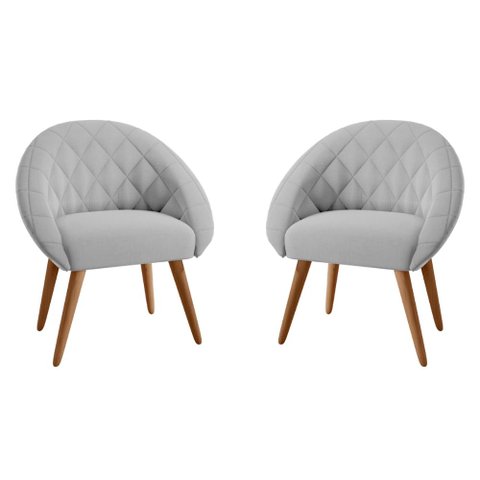 Conjunto Poltrona para Sala de Recepção Celina Linha Cinza