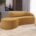 Ver imagem 1 de Sofá 3 Lugares Curvo Sala de Estar Living Firenze Direito D02 Prime Bouclê Mostarda 230cm Pb-03 - Ly