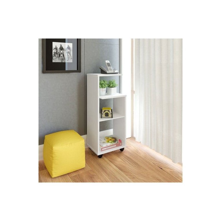 Mesa Apoio Artely Com 1 Prateleira e 2 Nichos Bis
