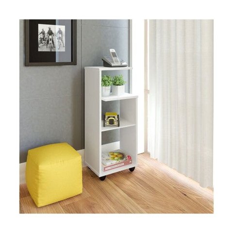 Mesa Apoio Artely Com 1 Prateleira e 2 Nichos Bis