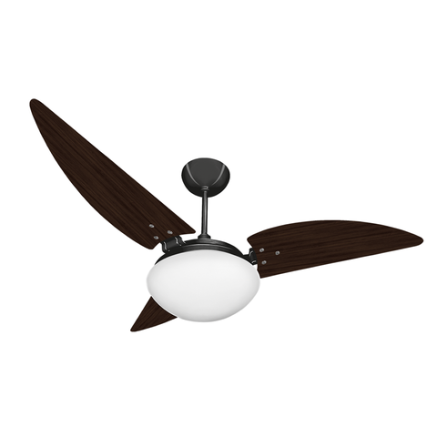 Ventilador de Teto Noronha Preto Com 3 Pás Tabaco de MDF 220 V Ventex