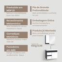 Ver imagem 5 de Gabinete para Banheiro com Armário, Gavetas e Cuba King 58cm Montado Fimap Grafite Branco