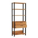Ver imagem 5 de Estante para Livros Home Office 100% Mdf 2 Gavetas Freijó/preto - Panorama Móveis