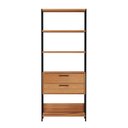 Ver imagem 3 de Estante para Livros Home Office 100% Mdf 2 Gavetas Freijó/preto - Panorama Móveis