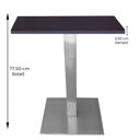 Ver imagem 4 de Mesa de Jantar Quadrada 80 cm Tampo Preto em MDP Base Alpha Inox