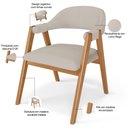 Ver imagem 4 de Kit 04 Cadeiras de Jantar e Estar Living Estofada Nadja L02 Linho Bege - Lyam Decor
