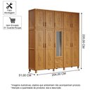 Ver imagem 2 de Guarda-roupa Casal 10 Portas e 2 Gavetas com Espelho em Madeira Dallas Carvalho - Straub Web
