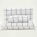 Ver imagem 1 de Jogo Cama Lençol Square Casal Quadriculado 3 Peças Branco