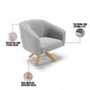 Ver imagem 6 de Kit 01 Namoradeira 02 Lugares e 02 Poltronas Giratória Stella Suede Base Madeira MA30 - D’Rossi - Ci