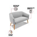 Ver imagem 5 de Kit 01 Namoradeira 02 Lugares e 02 Poltronas Giratória Stella Suede Base Madeira MA30 - D’Rossi - Ci