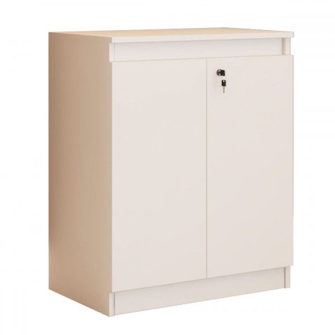Armário para Escritório Eva 2 Portas com Chave Baixo Branco - Panorama Móveis