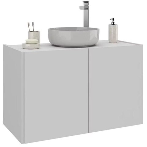 Gabinete Banheiro 59cm Helena Mdf com Amortecimento Porta sem Puxador Moderno