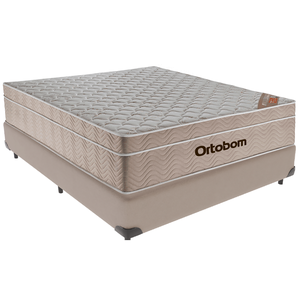 Cama Box e Colchão Airtech Springpocket Molas Ensacadas Casal Ortobom: Bege