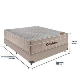 Cama Box e Colchão Airtech Springpocket Molas Ensacadas Casal Ortobom: Bege - 3