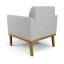 Ver mais imagens de Kit 2 Poltronas Decorativas Isabella Pés Fixo em Madeira Castanho Linho Cinza G19 - Gran Belo