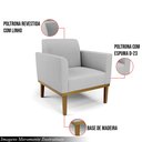Ver imagem 3 de Kit 2 Poltronas Decorativas Isabella Pés Fixo em Madeira Castanho Linho Cinza G19 - Gran Belo