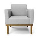 Ver imagem 6 de Kit 2 Poltronas Decorativas Isabella Pés Fixo em Madeira Castanho Linho Cinza G19 - Gran Belo
