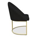 Ver imagem 3 de Kit 04 Cadeiras Poltrona de Jantar Bela Suede Preto Base Metálica Industrial Dourado - Pallazio