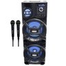 Caixa Som Amplificada Bluetooth 1400w Rms Woofer Bivolt Mp3 Led Aca 1402 Titan Black 2 Microfones Am - 1