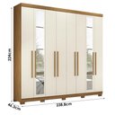 Ver imagem 3 de Guarda Roupa Casal Master New 8 Portas e 4 Gavetas com Espelho e Pés Cinamomo Areia - Santos Andir