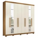 Ver imagem 1 de Guarda Roupa Casal Master New 8 Portas e 4 Gavetas com Espelho e Pés Cinamomo Areia - Santos Andir