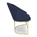 Ver imagem 4 de Poltrona Decorativa Alana Suede Azul Marinho Base de Ferro Dourado - Pallazio