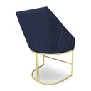 Ver imagem 5 de Poltrona Decorativa Alana Suede Azul Marinho Base de Ferro Dourado - Pallazio