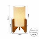 Ver imagem 3 de Abajur Luminaria Vitória Palha 39 Cm Base Madeira Elegância Ambiente