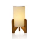 Ver imagem 6 de Abajur Luminaria Vitória Palha 39 Cm Base Madeira Elegância Ambiente