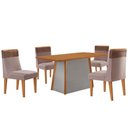 Ver imagem 2 de Mesa de Jantar Diane 120cm Tampo Mdf Laminado com 4 Cadeiras Andes Moderna Mobília