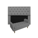 Ver imagem 1 de Jogo Com Cabeceira Mirage + Recamier Grécia Casal 140 cm Suede Cinza - LM DECOR