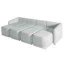 Ver imagem 5 de Sofá Cama Modulado Retrátil e Reclinável Decorativo Varsóvia 356cm Veludo Cinza G33 - Gran Belo