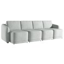 Ver imagem 6 de Sofá Cama Modulado Retrátil e Reclinável Decorativo Varsóvia 356cm Veludo Cinza G33 - Gran Belo