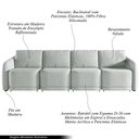 Ver imagem 3 de Sofá Cama Modulado Retrátil e Reclinável Decorativo Varsóvia 356cm Veludo Cinza G33 - Gran Belo