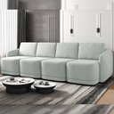 Ver imagem 1 de Sofá Cama Modulado Retrátil e Reclinável Decorativo Varsóvia 356cm Veludo Cinza G33 - Gran Belo