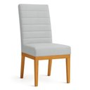Ver imagem 2 de Kit 2 Cadeiras de Jantar Solana Suede Cinza Base de Madeira - Pallazio