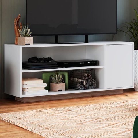 Rack Bancada para Tv 55 Pol 135 Cm B56 Branco Montana Novam