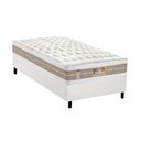 Ver imagem 1 de Cama Box Solteiro: Colchão Molas Castor Pocket Silver Star Air Double Face + Base CRC Courano White