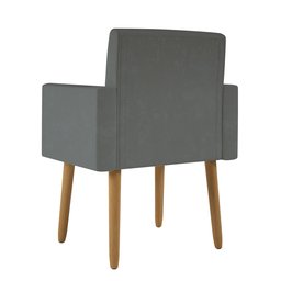 Poltrona Nina Escritório Recepção Pés Palito - Balaqui Decor Cor:cinza - 5