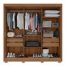 Guarda-roupa Casal com Espelho 3 Portas 4 Gavetas Atenas com Pés 100% Mdf Salleto Cinamomo - 3