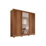 Guarda-roupa Casal com Espelho 3 Portas 4 Gavetas Atenas com Pés 100% Mdf Salleto Cinamomo - 1